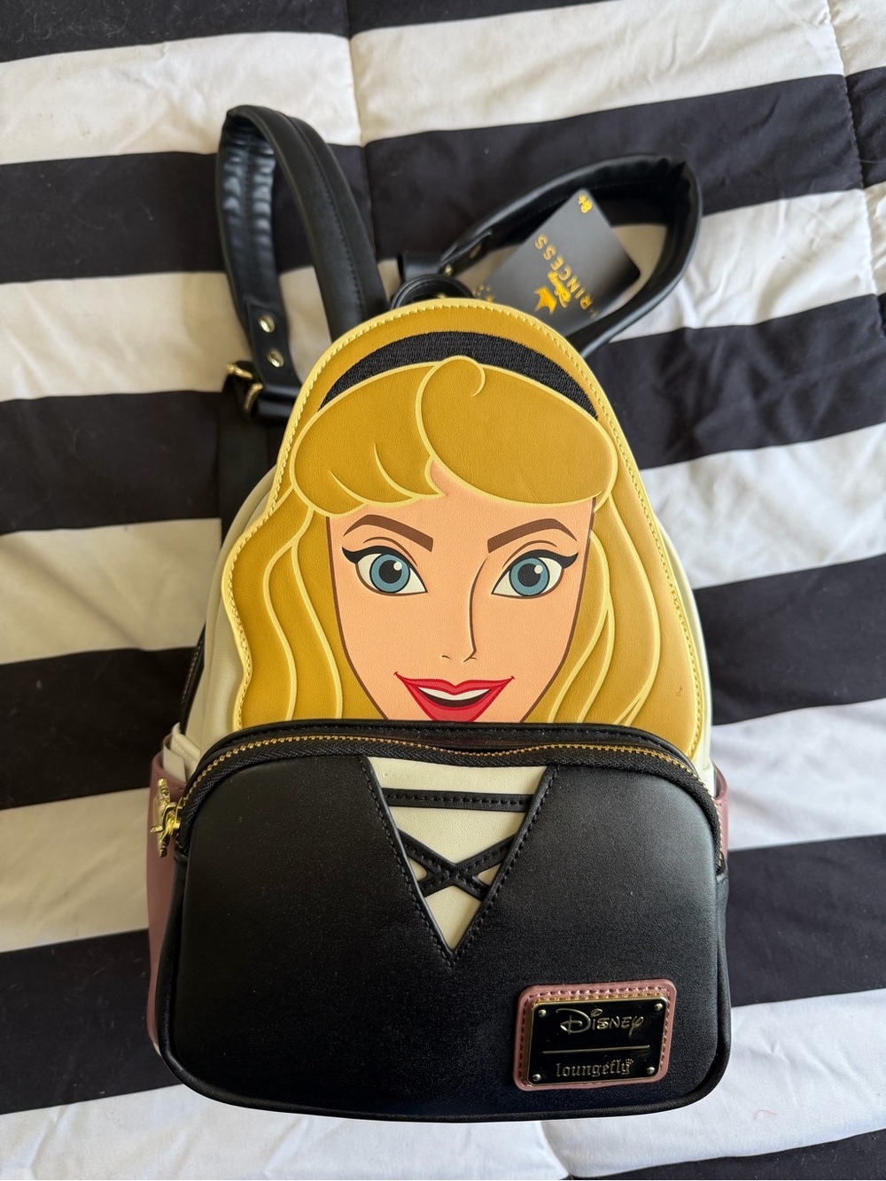 Loungefly Aurora Character Mini Backpack - Black, Yellow, Cream